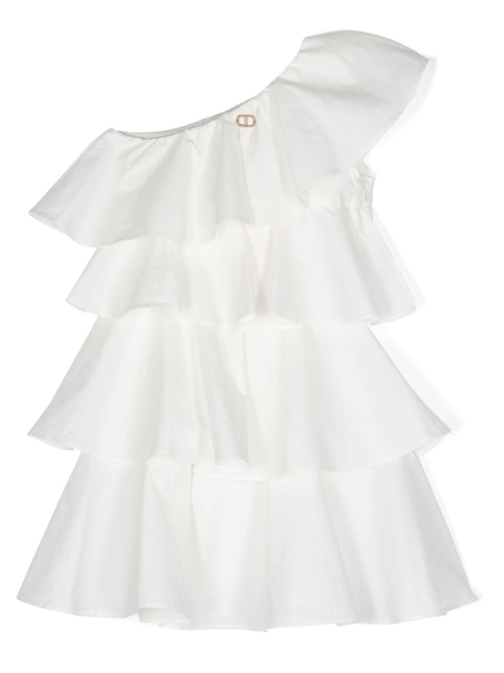 Image 1 of TWINSET Kids ruffled one-shoulder mini dress