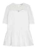 TWINSET Kids bow-detailed lace midi dress - White