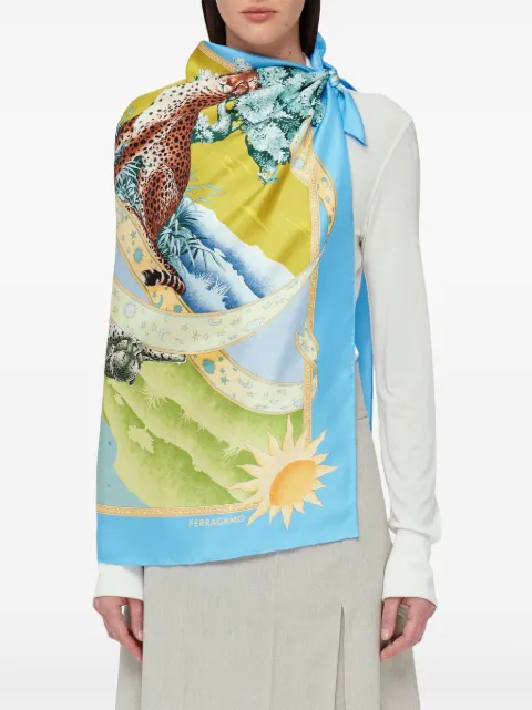 Ferragamo day & night print silk scarf 775496 - 2