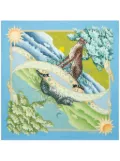 Ferragamo day & night print silk scarf - Blue