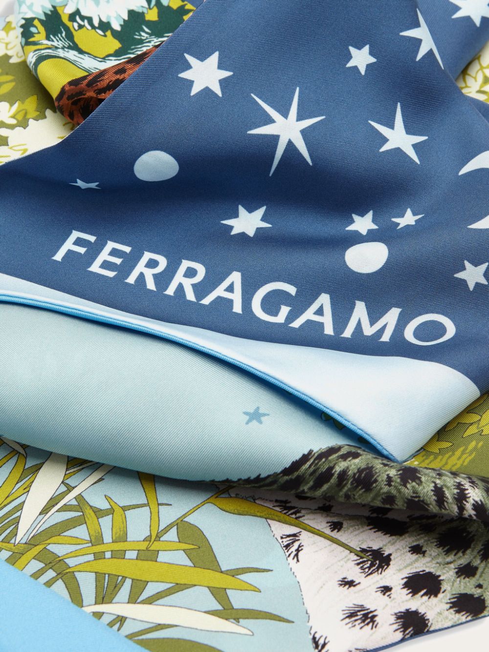 Ferragamo Day & Night print scarf - Blauw