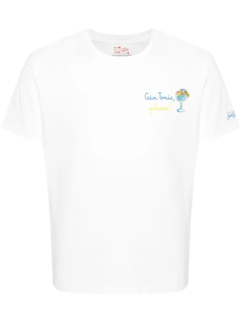 MC2 Saint Barth Gin Tonic-embroidered cotton T-shirt