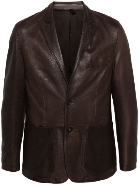 Tagliatore single-breasted leather blazer