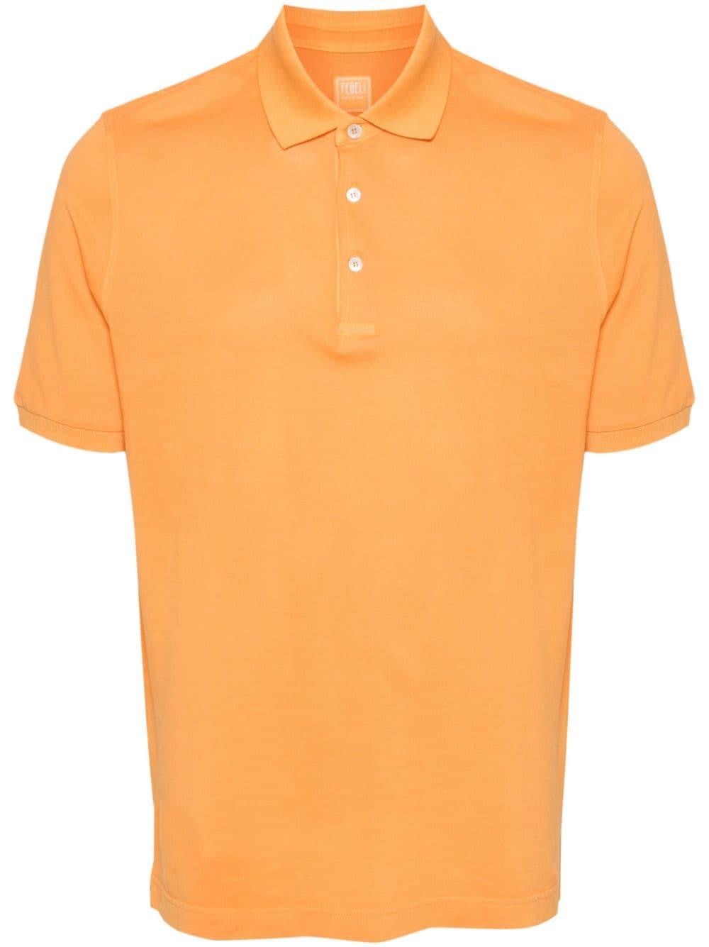 Fedeli Wind Cotton Polo Shirt In Orange