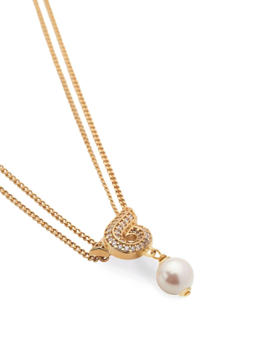 Shop Ferragamo Gancini Pearl Pendant Necklace In 金色