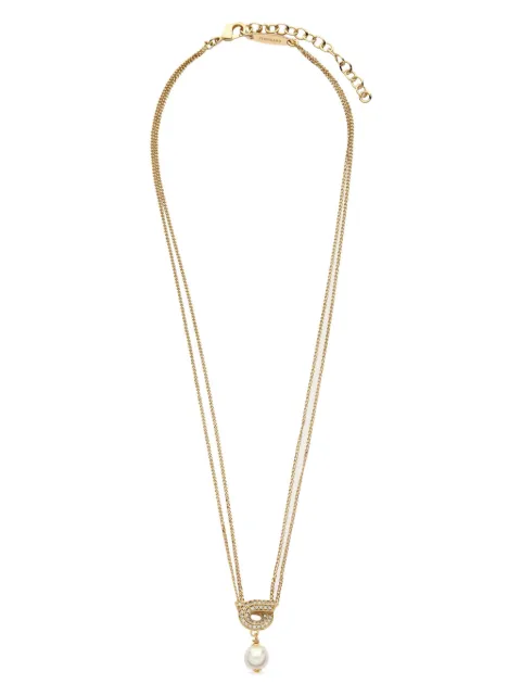 Ferragamo Gancini pearl pendant necklace