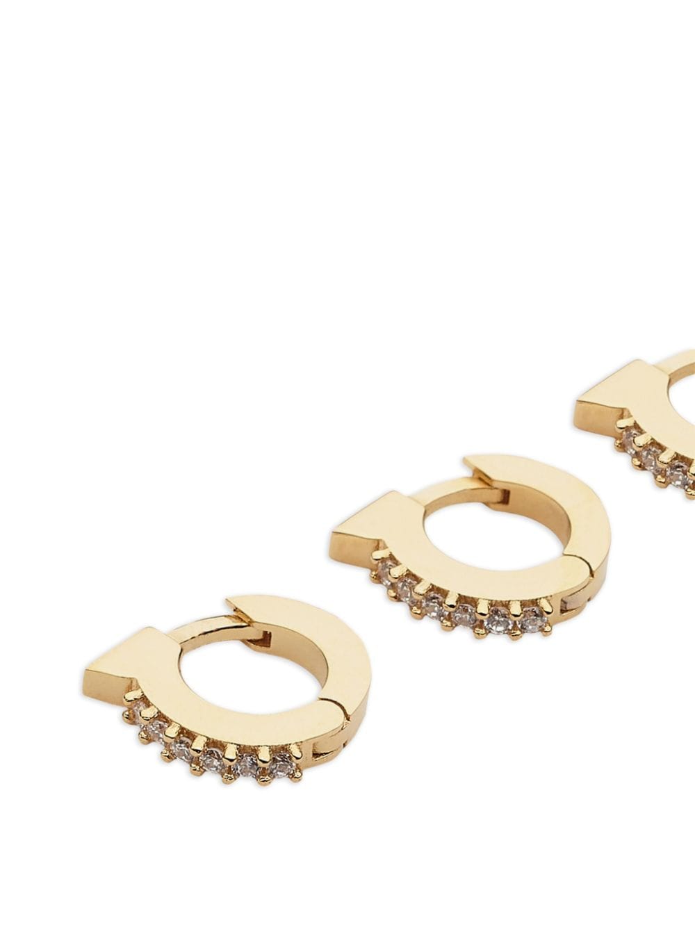 Shop Ferragamo Mini Gancini Earrings Set In Gold