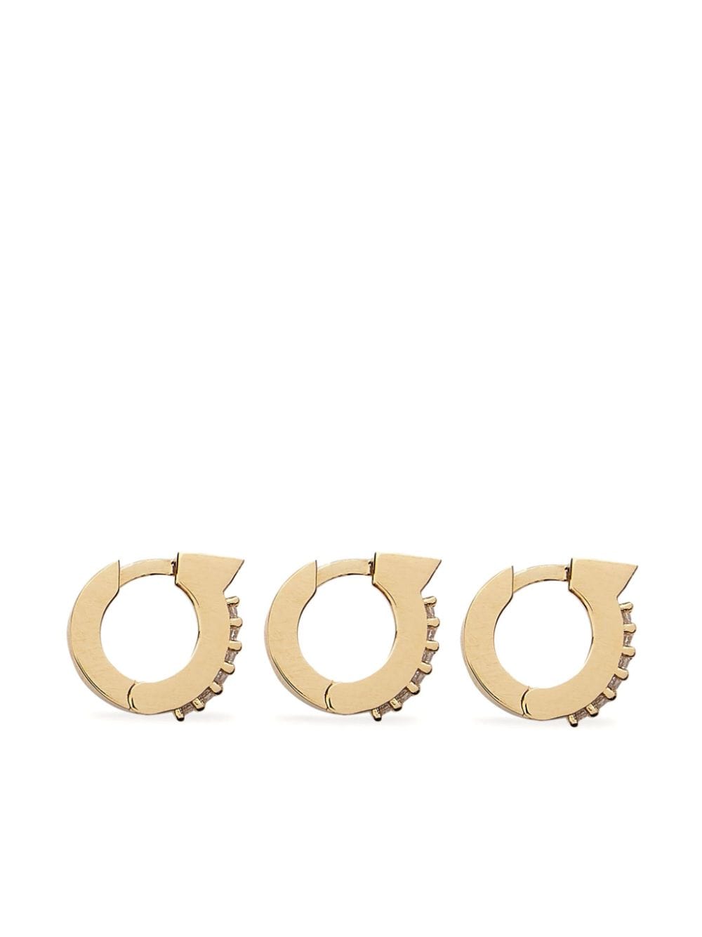 Ferragamo Gancini Mini Earrings Set In Gold