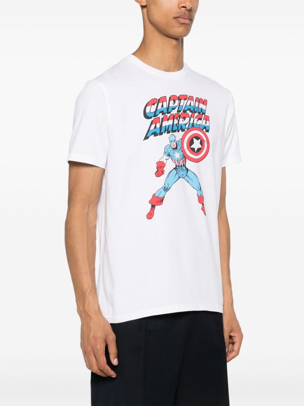 Shop Mc2 Saint Barth X Marvel Captain America-print T-shirt In White