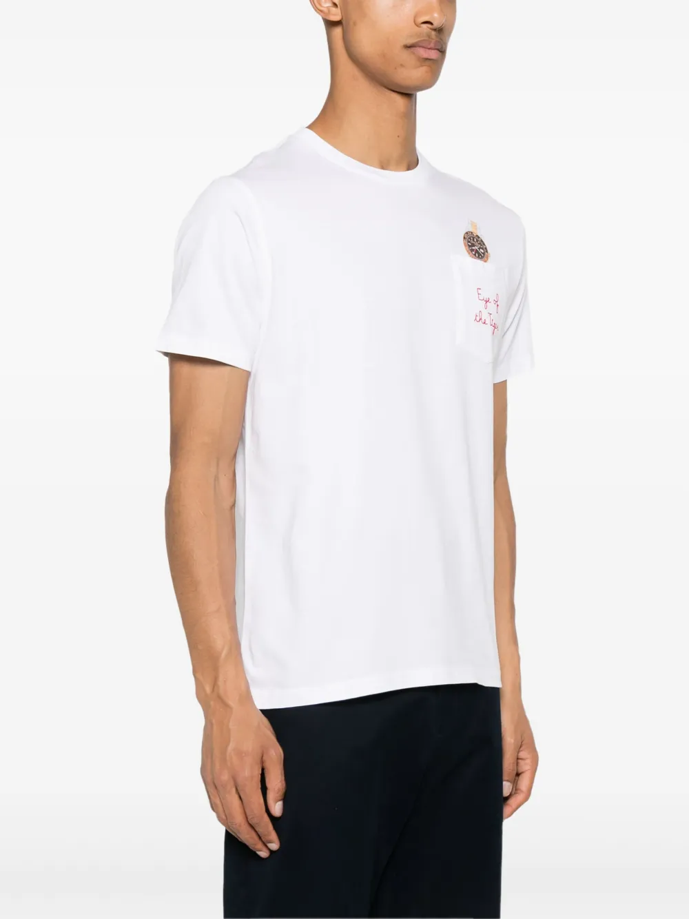 Shop Mc2 Saint Barth Logo-embroidered Cotton T-shirt In White