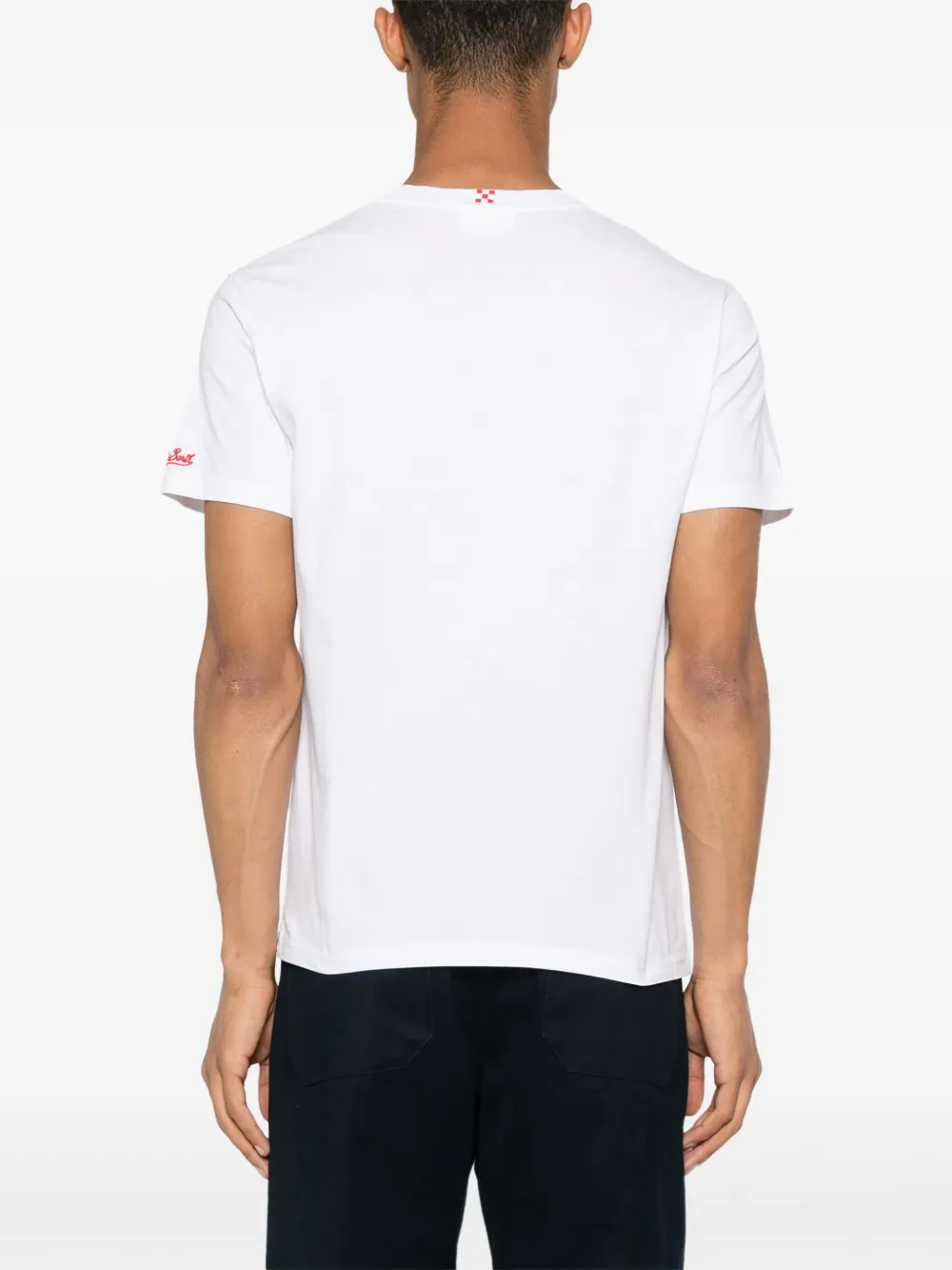 Shop Mc2 Saint Barth Logo-embroidered Cotton T-shirt In White