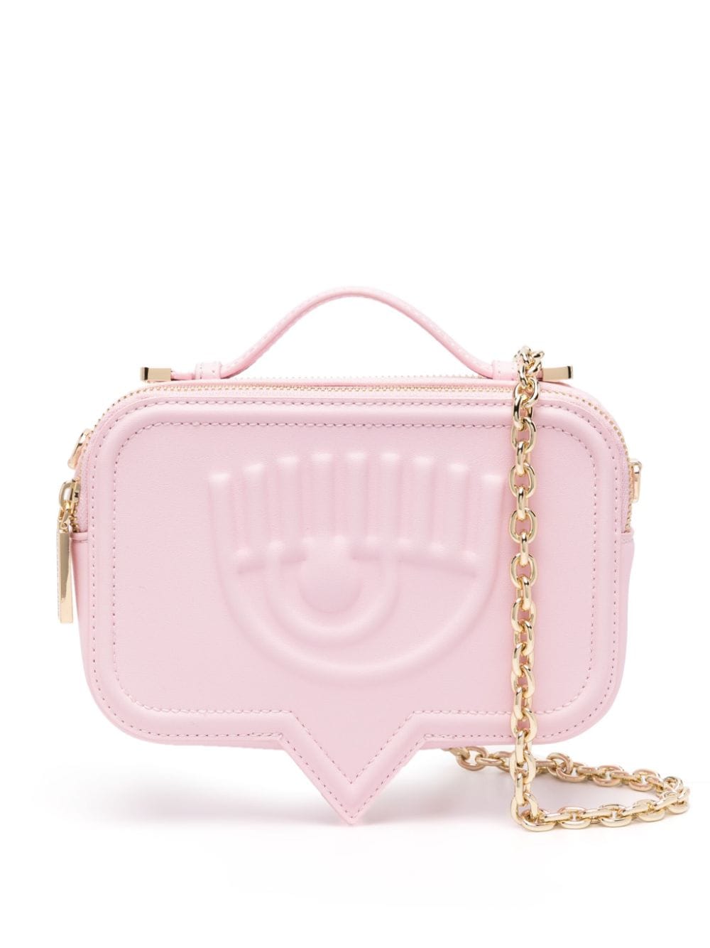 Chiara Ferragni Eyelike Faux-leather Crossbody Bag In Pink