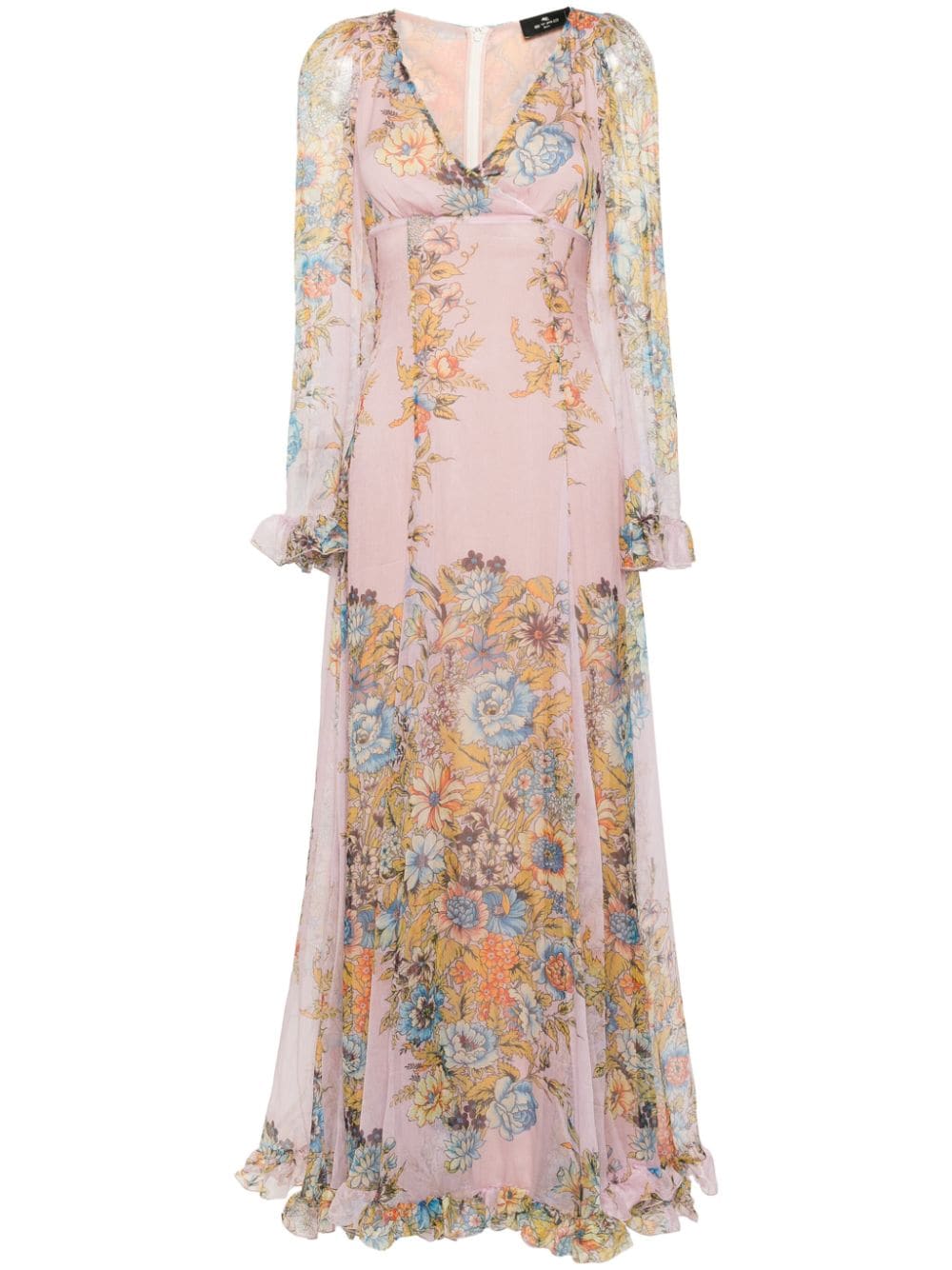ETRO flora-print maxi dress Roze