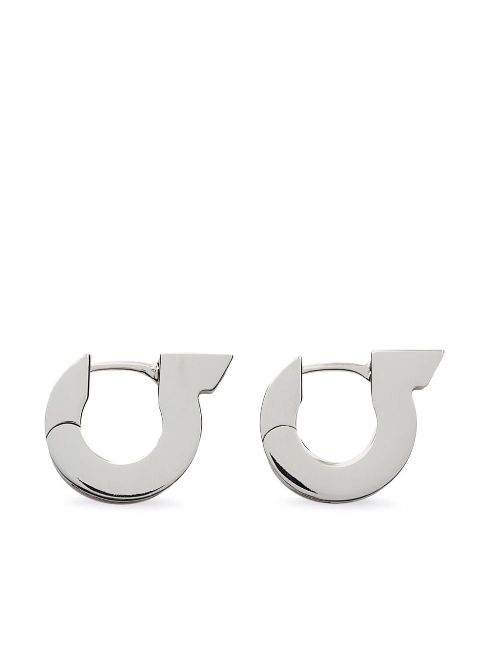 Ferragamo Gancini Crystal-embellishment Earrings In Metallic