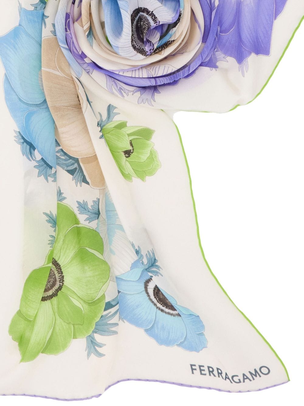 Ferragamo Sjaal met bloemenprint Wit