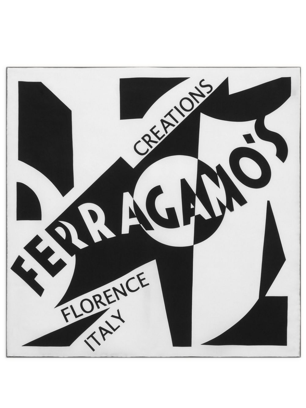 Ferragamo Logo-print Silk Scarf In White