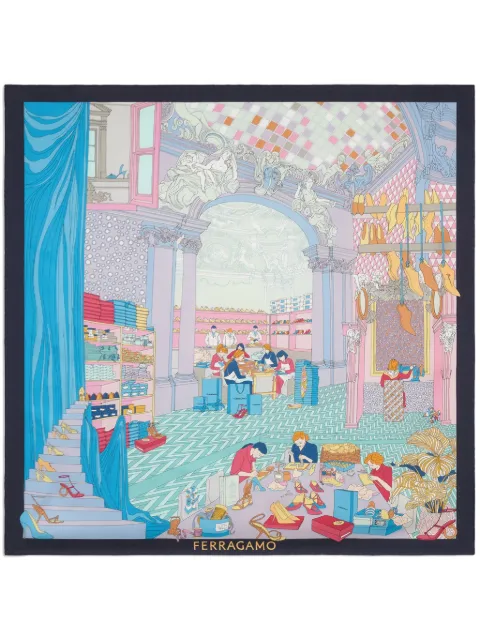 Ferragamo graphic-print silk scarf
