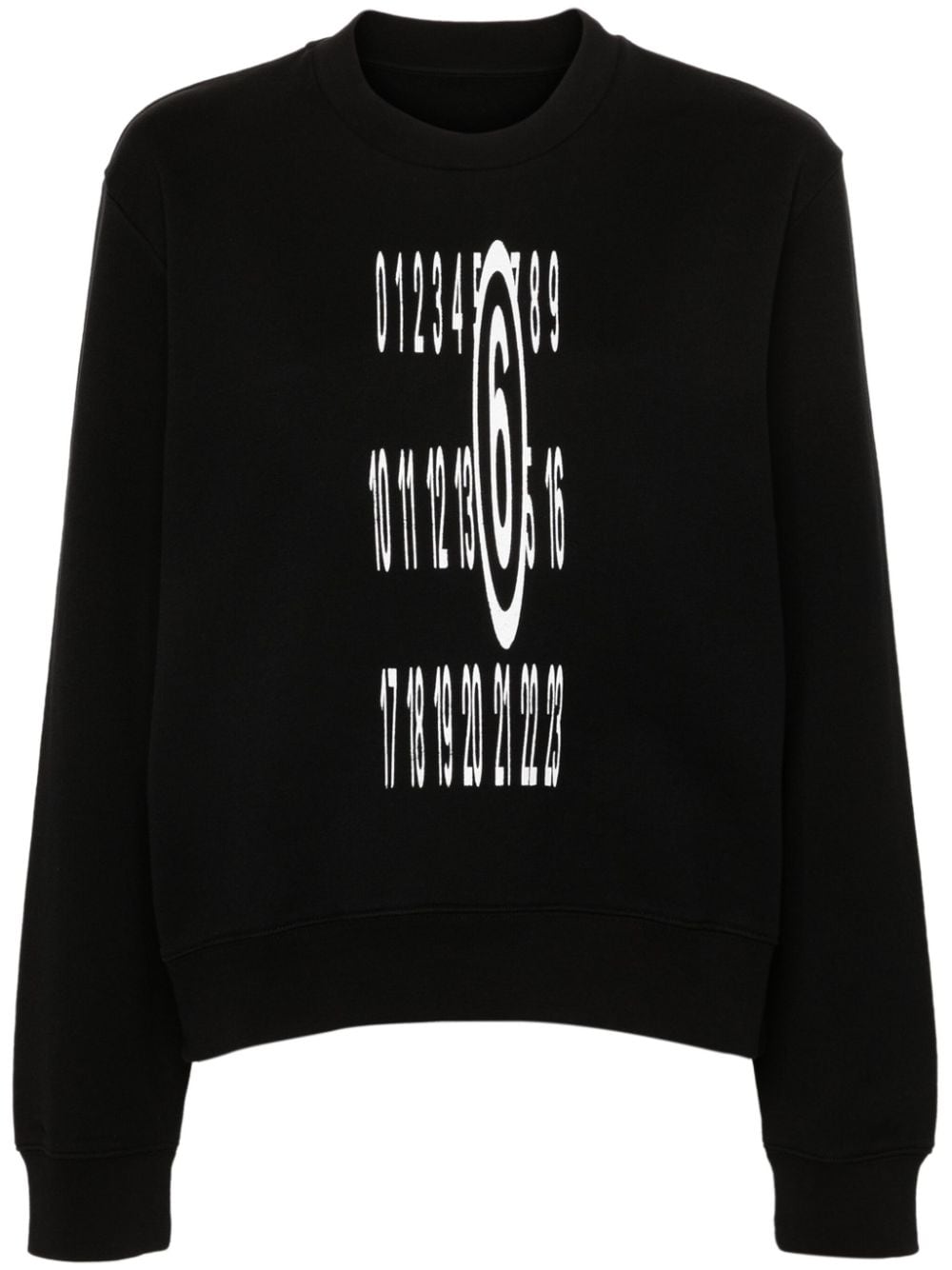 Mm6 Maison Margiela Numbers-motif Cotton Sweatshirt In Black