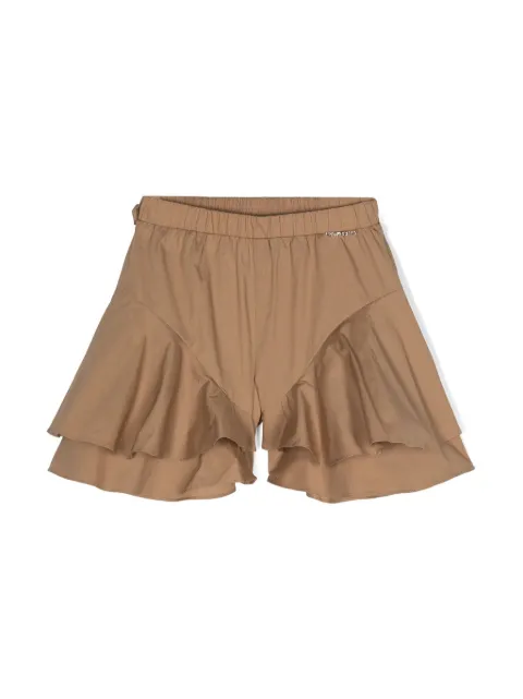 TWINSET Kids logo-lettering ruffled shorts