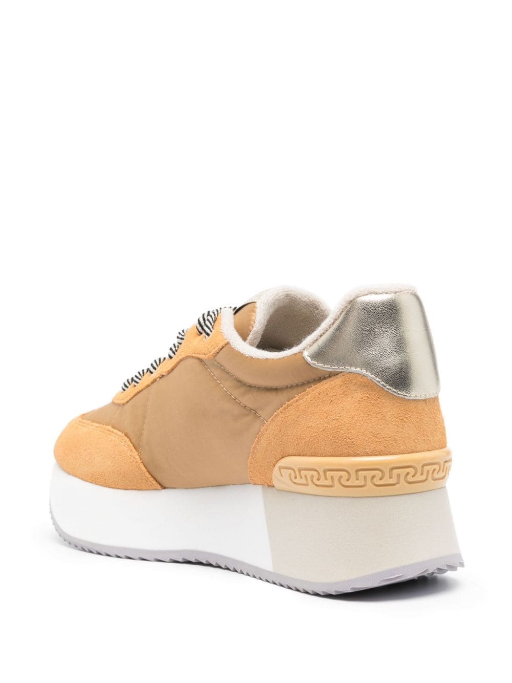 Shop Liu •jo Sequin-detail Panelled Sneakers In Orange