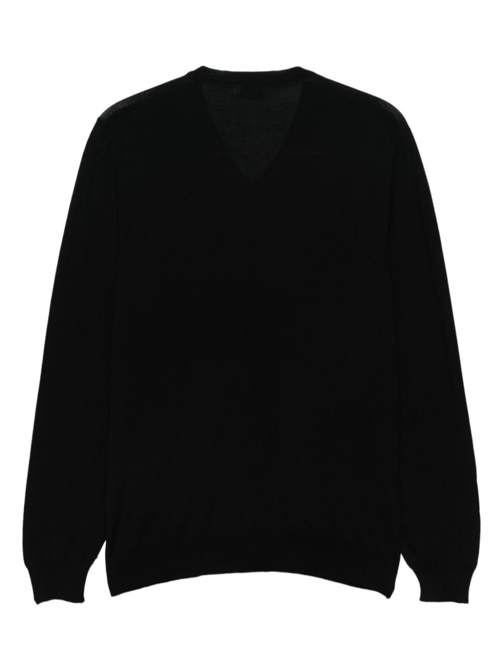 Shop Fedeli V-neck Virgin Wool Jumper In Black