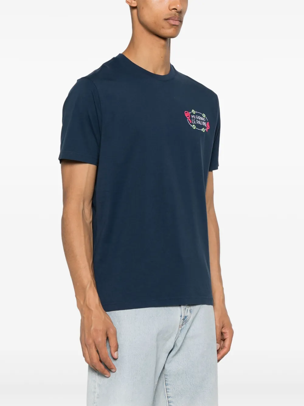 Shop Mc2 Saint Barth Portofino Cotton T-shirt In Blue