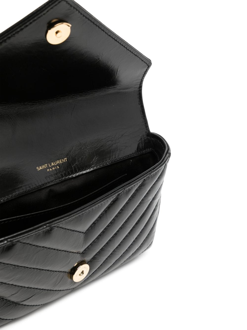 Shop Saint Laurent Appliqué-logo Quilted Leather Wallet In Black