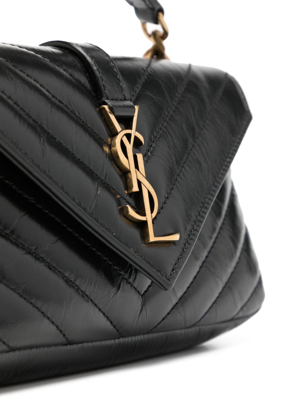 Shop Saint Laurent Appliqué-logo Quilted Leather Wallet In Black