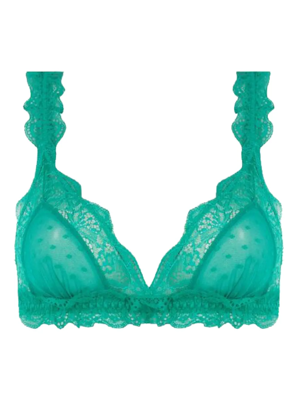 Love Stories lace ruffled bralette - Verde