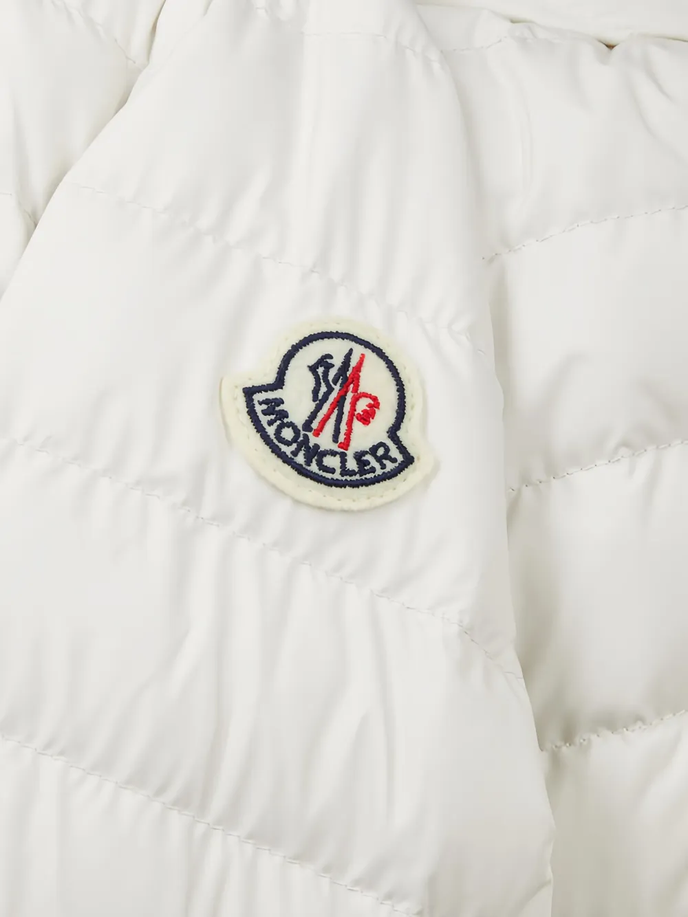 Moncler Enfant Dinka quilted logo-patch puffer jacket Wit