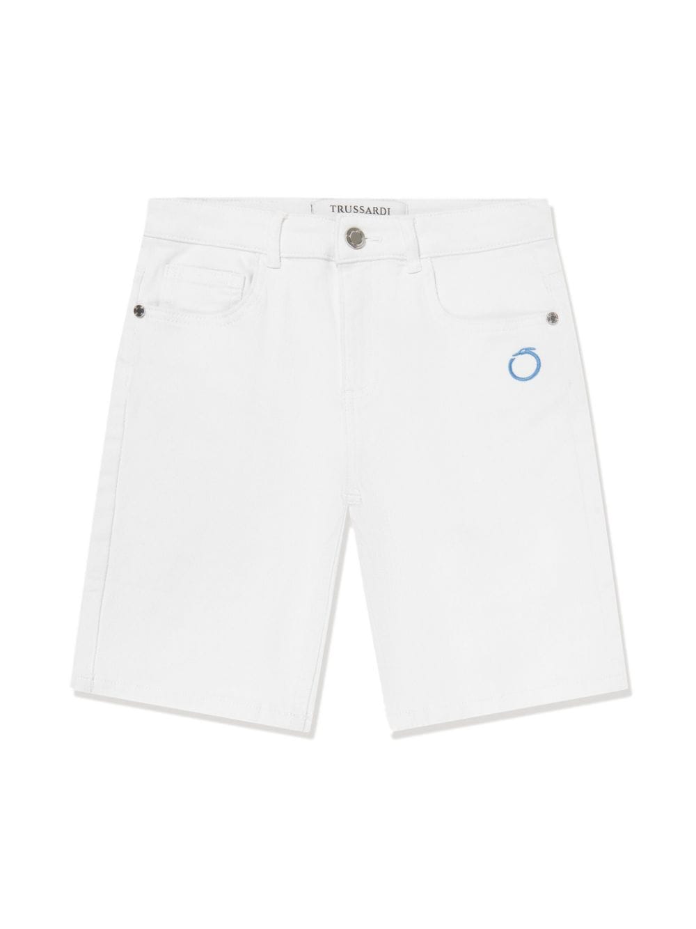 Trussardi Junior Kids' Mogurean Logo-embroidered Shorts In White