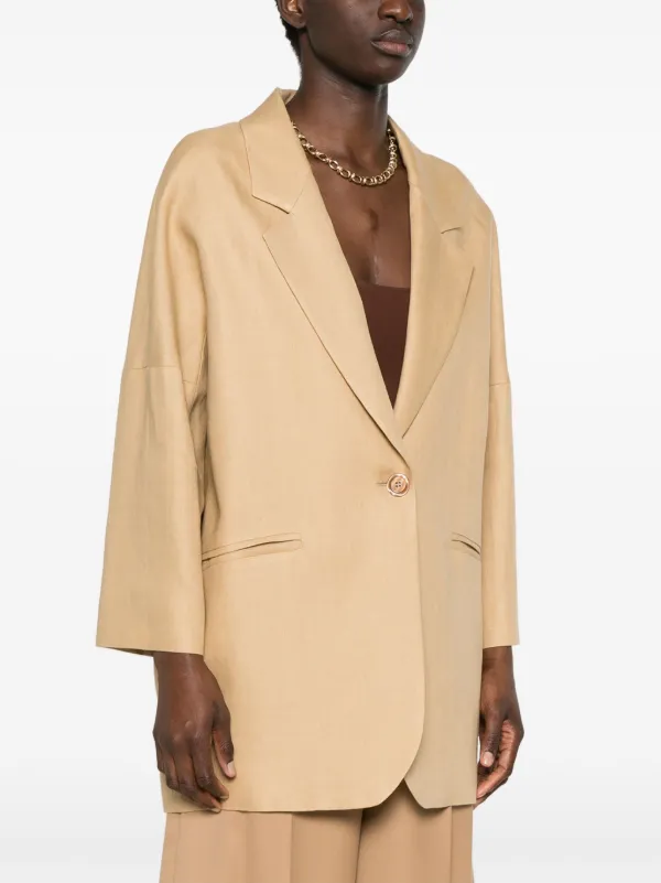 ボトムスその他 Tagliatore Linen Blend Single-Breasted Jacket Tagliatore single-breasted Linen Blazer | Neutrals | FARFETCH TW