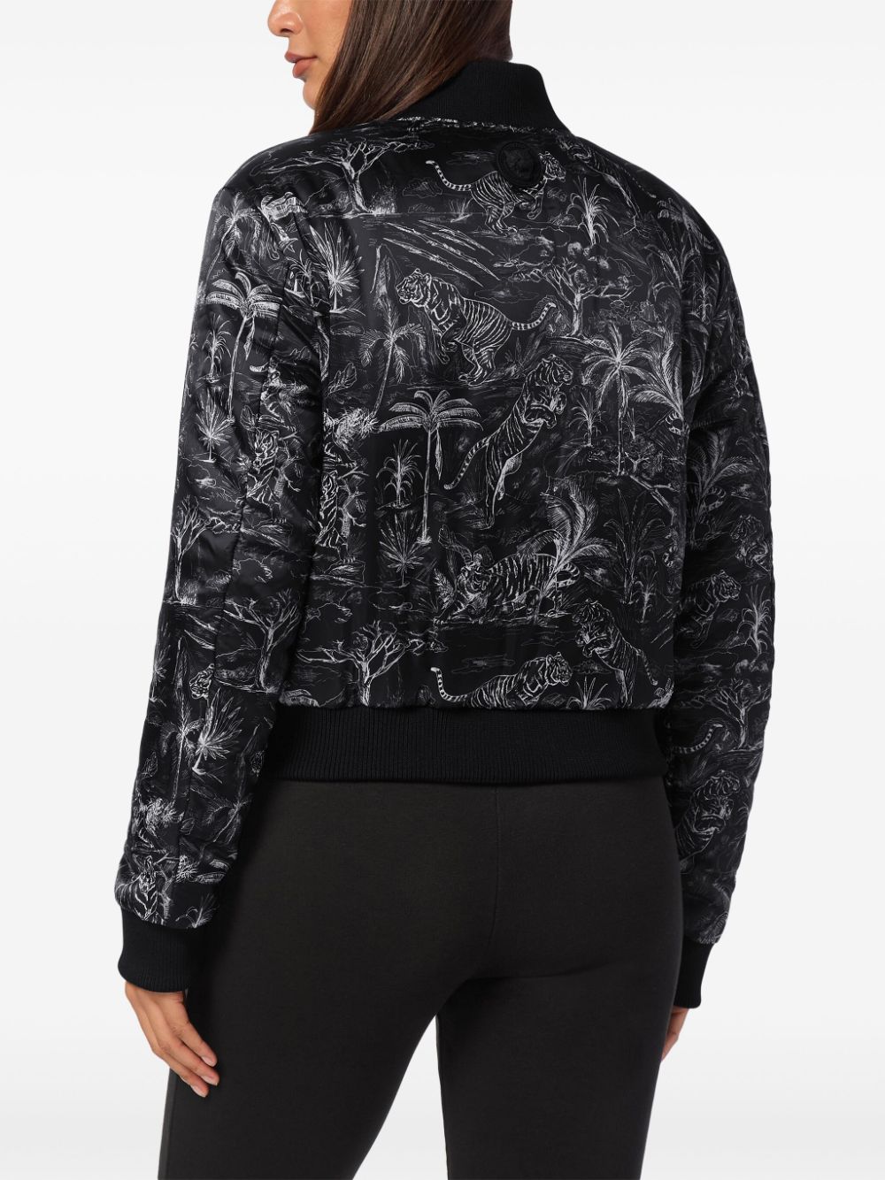 PLEIN SPORT JUNGLE-PRINT BOMBER JACKET 