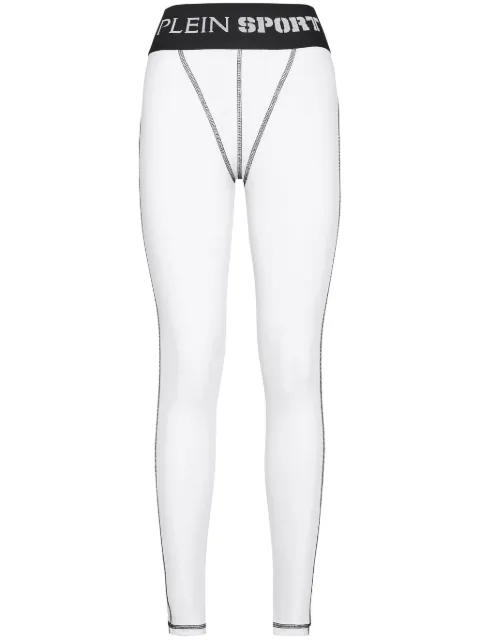 Plein Sport logo-waistband high-waist leggings