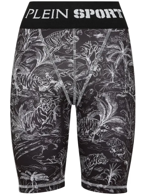 Plein Sport jungle print compression shorts