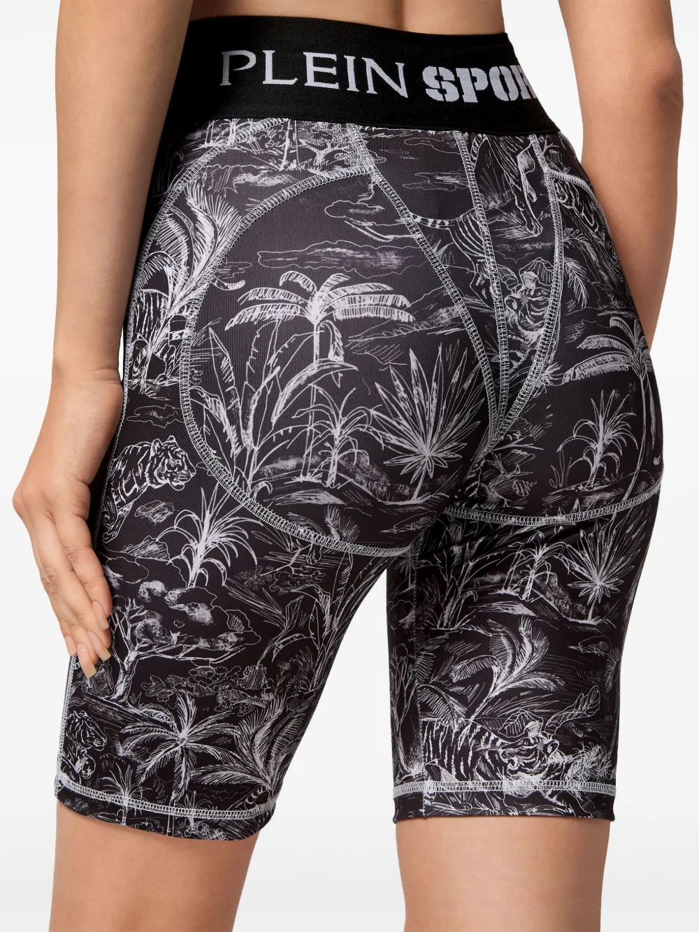 Plein Sport Shorts met jungleprint Zwart
