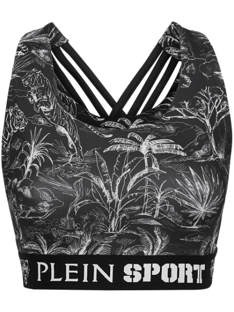 Plein Sport graphic-print cotton performance tank top