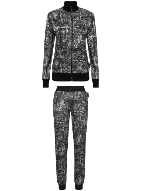 Plein Sport logo-plaque graphic-print tracksuit set