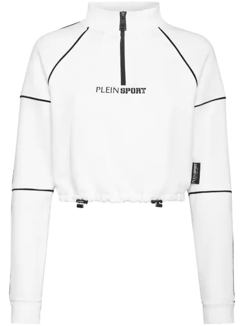 Plein Sport logo-print cropped sweatshirt
