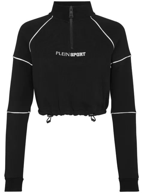 Plein Sport logo-print cropped sweatshirt