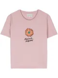 Maison Kitsuné Floating Flower-print cotton T-shirt - Pink