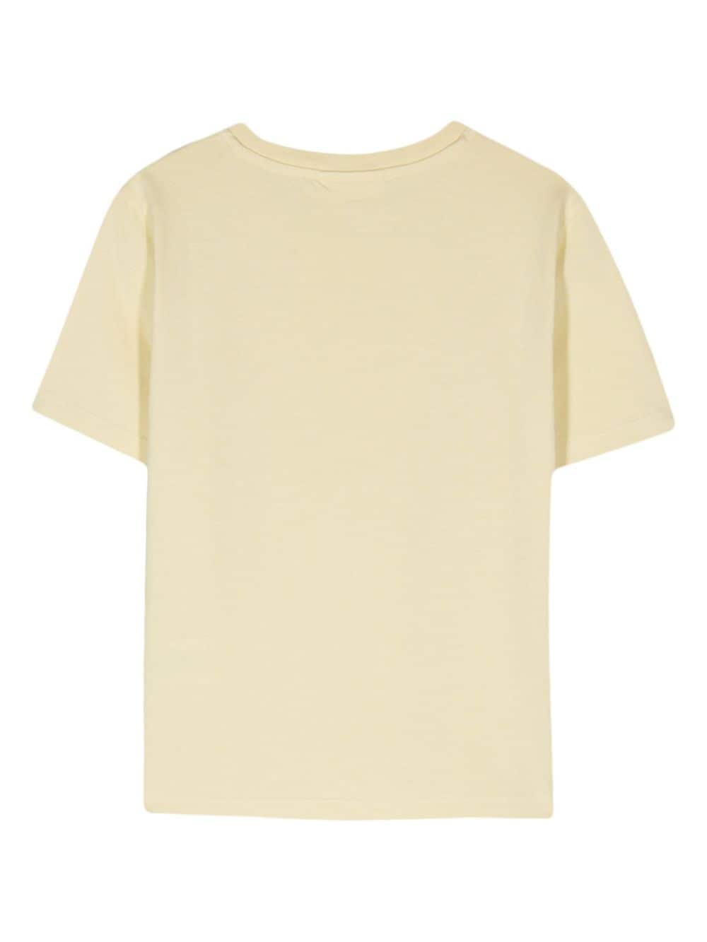 Maison Kitsuné T-shirt met vossen-patroon Geel