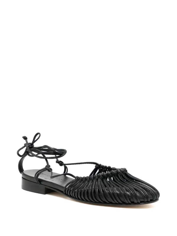 Hereu Mantera Knotted Leather Sandals | Black | FARFETCH