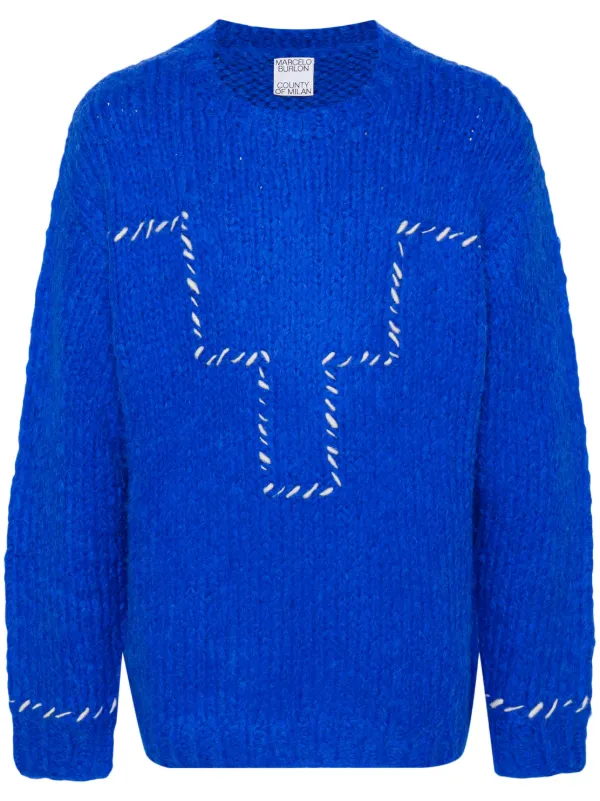 Marcelo Burlon County Of Milan logo-embroidered chunky-knit Jumper 