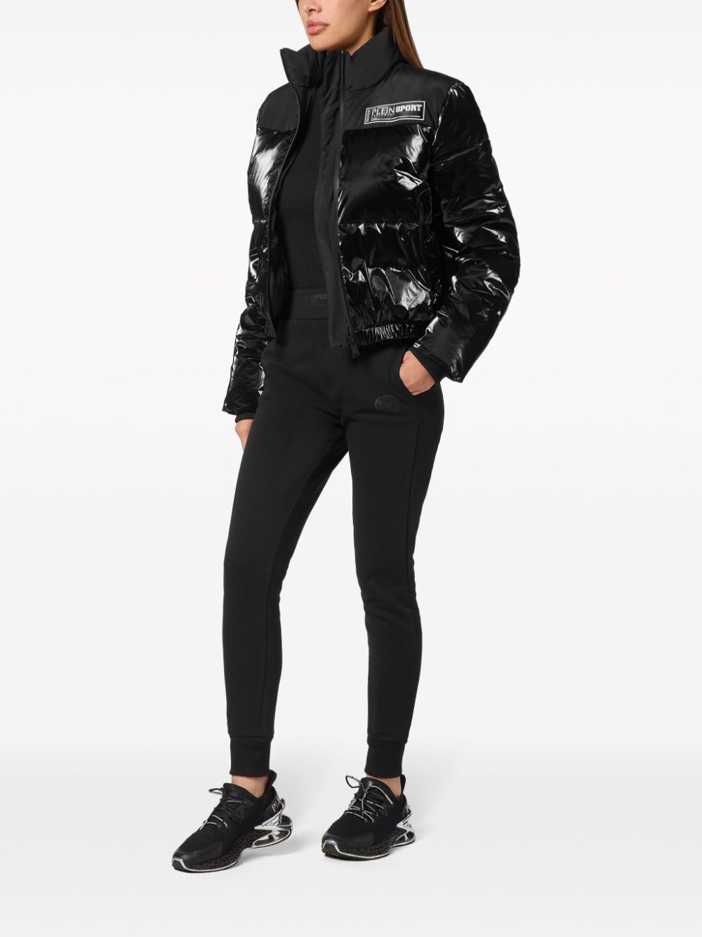 Shop Plein Sport Logo-print Pufer Jacket In Black