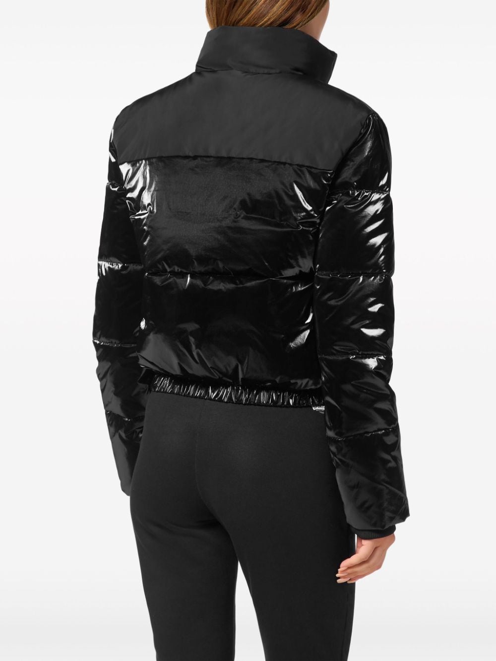 Shop Plein Sport Logo-print Pufer Jacket In Black