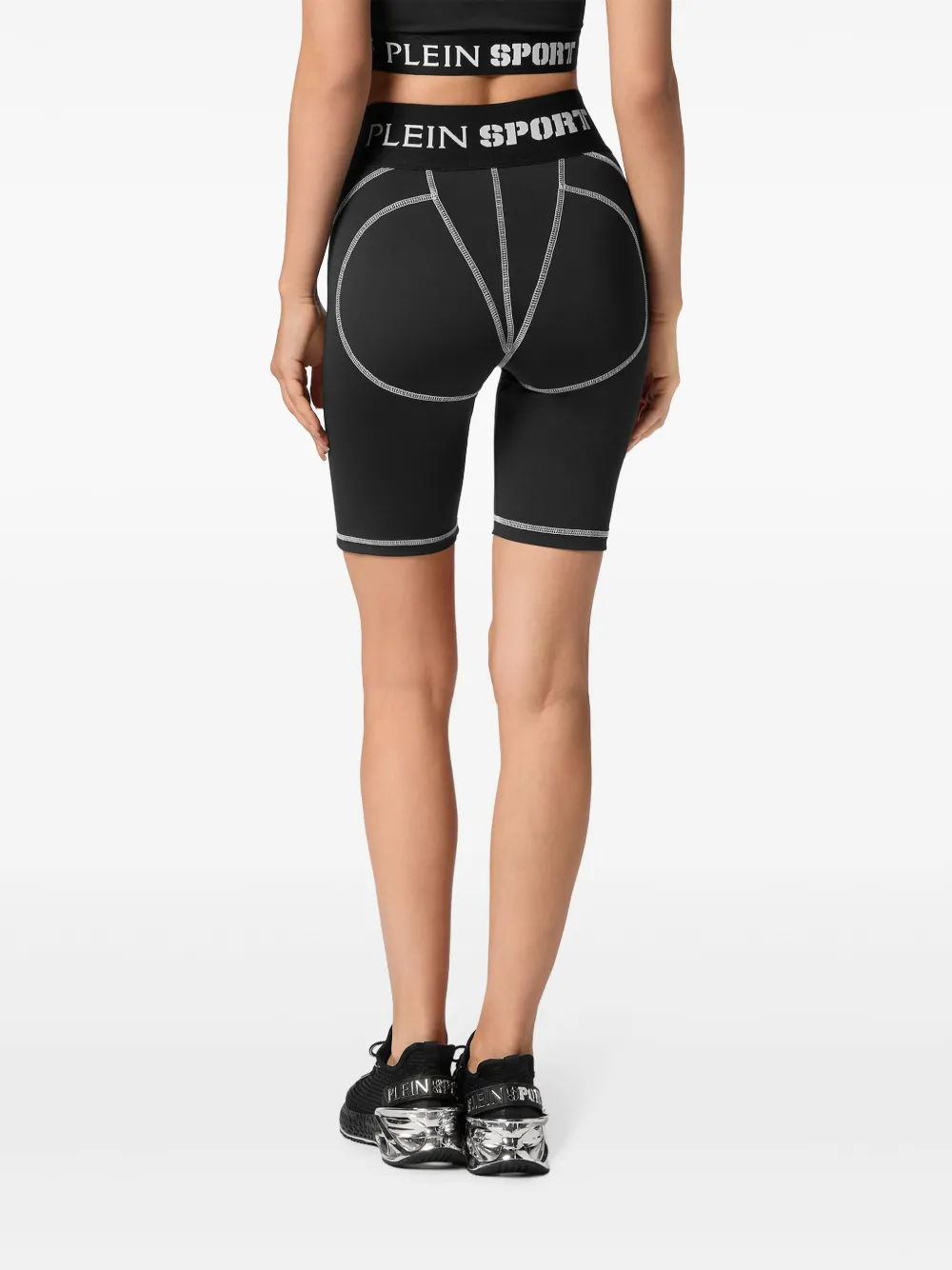 Plein Sport High waist shorts Zwart