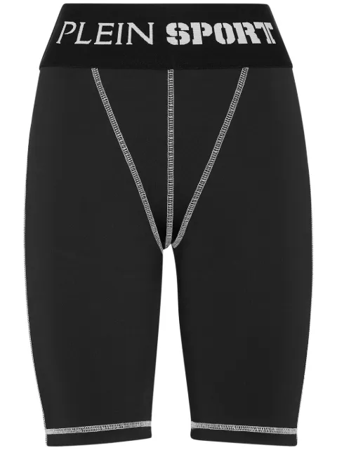 Plein Sport Short cintura alta com logo