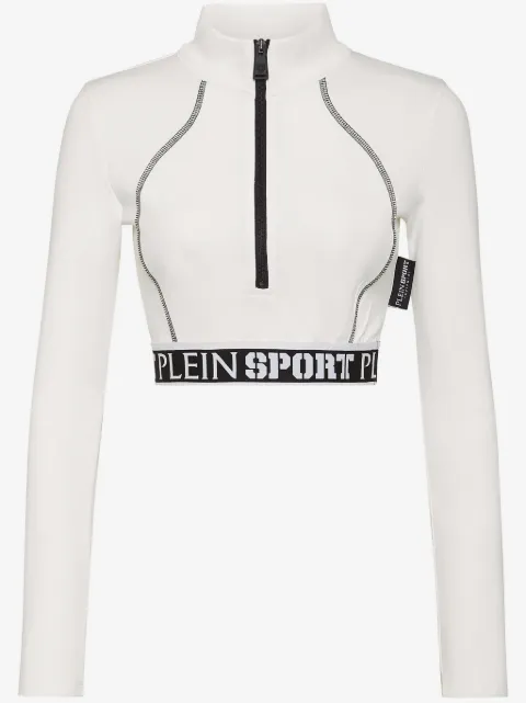 Plein Sport Blusa cropped com logo