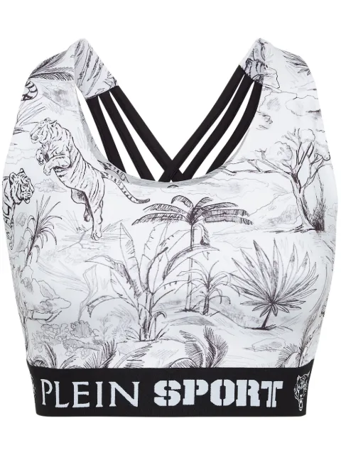 Plein Sport graphic-print sports bra